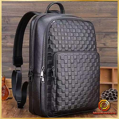 Повсякденний чоловічий рюкзак із натуральної шкіри брендовий чорний сучасний портфель відмінна якість Tiding Київ - фото 1