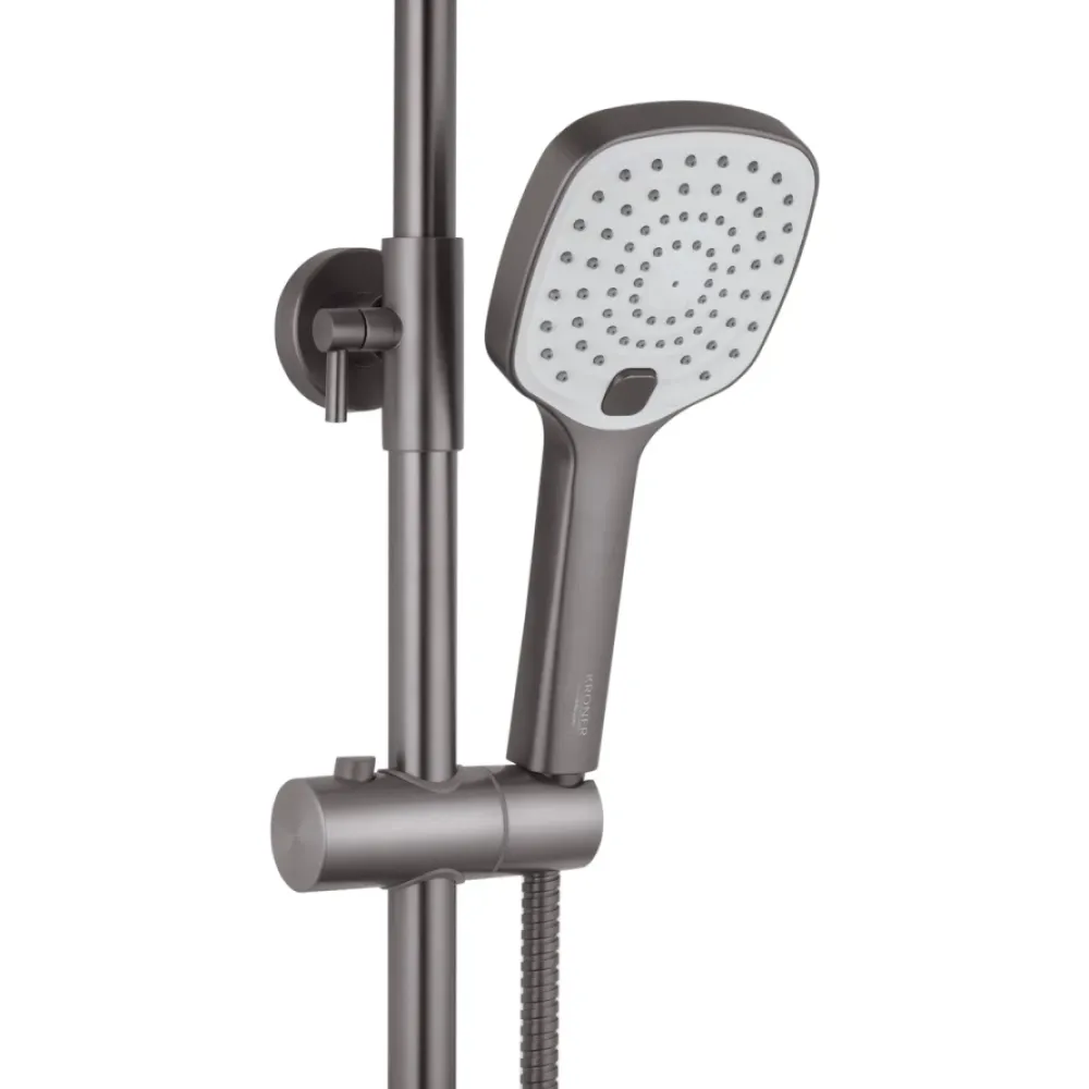 Душова система зовнішнього монтажу Kroner KRP Armada з виливом GRP067 графіт Київ - фото 7