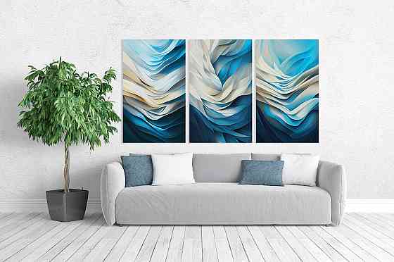 Модульная картина в гостиную / спальню  Абстракція   ART-136_3A 70х130 см Киев