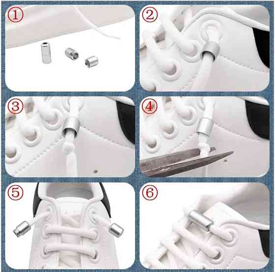 Шнурки эластичные полукруглые без завязок с металлическими застежками Фиолетовый Смела