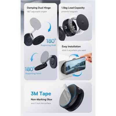 Універсальний автотримач Baseus MagPro Magnetic Foldable Phone Mount Cluster Black (B10564101121-00) Вінниця