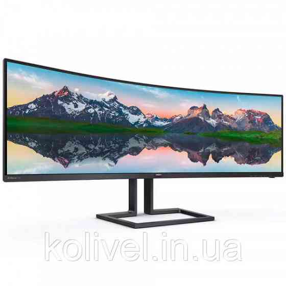 TFT 48.8" Philips 498P9Z, VA, 5120 x 1440, HDMI 2.0 x 3, DP, USB 3.2 x 2, HAS, колонки, чорний (498P9Z/00) Київ