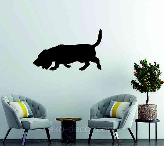 Декоративное настенное Панно «Бигль», Декор на стену 90*55 см , Черный Киев