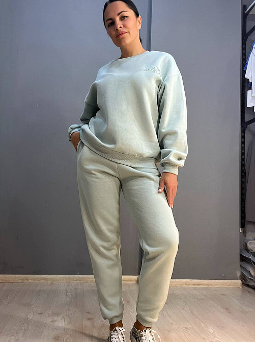 Костюм женский Pepper&mint 24-13-15 SMAY свитшот надпись флис брюки-джоггеры на резинке утепленный мятный, мятный, M Киев - изображение 14