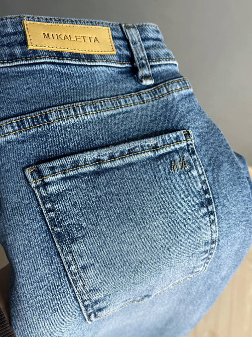 Джинсы женские Mikaletta 13352 Flare клеш от колена стрейчевые голубые, голубой, 30, 30, 82 см, 105 см Киев - изображение 5