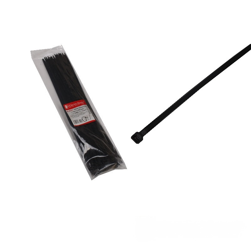 Стяжка кабельна 5х400 мм, 100 шт., чорний Дніпро - фото 1