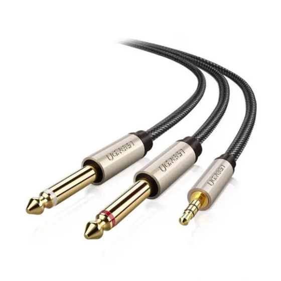 Аудио кабель UGREEN AV126 3.5mm TRS to Dual 6.35mm TS Audio Cable 2m (Gray)(UGR-10615) Одесса