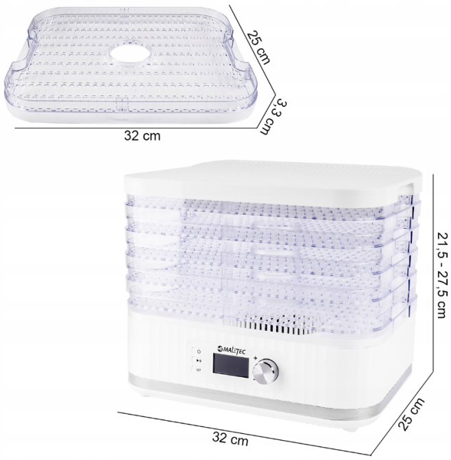 Сушка для фруктів та овочів MalTec 450 Вт (Польща) Київ - фото 2