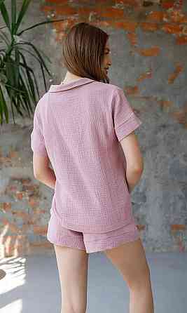 Піжама жіноча муслінова шорти і сорочка S Темно-рожевий Харків