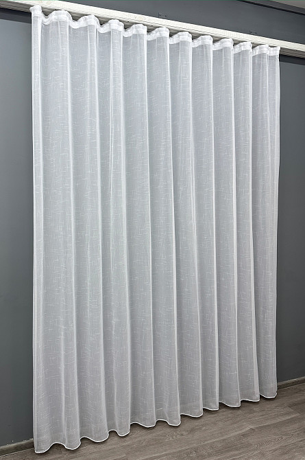 Тюль VR-Textil 115т Лен однотонный Белый 300х270 см (43-002) Киев - изображение 3