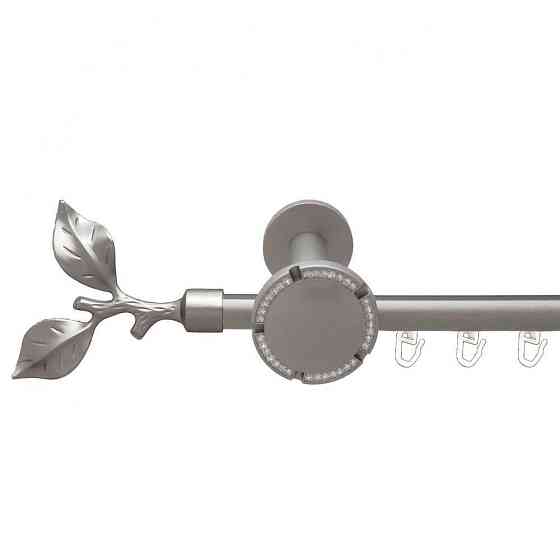 Карниз Orvit Листок Троянди металевий однорядний розета реверс фламо профільна труба  Сатин 19 мм 300 см (6300241) Львів