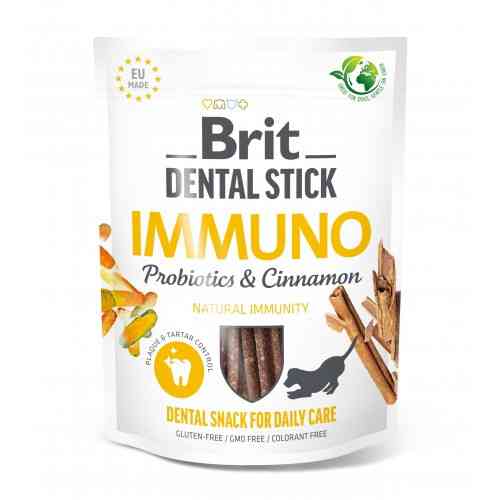 Ласощі для собак Brit Dental Stick Immuno для міцного імунітету, пробіотики та кориця, 7 шт, 251 г Київ