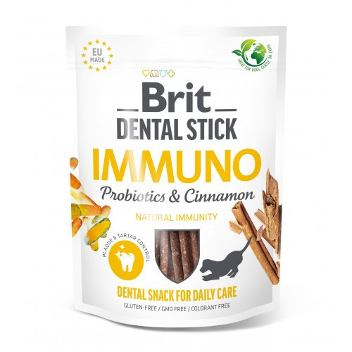 Ласощі для собак Brit Dental Stick Immuno для міцного імунітету, пробіотики та кориця, 7 шт, 251 г Київ - фото 1
