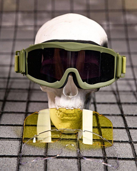 Очки маска  защитные баллистические с вентиляцией олива   ПП7842 Одесса - изображение 2