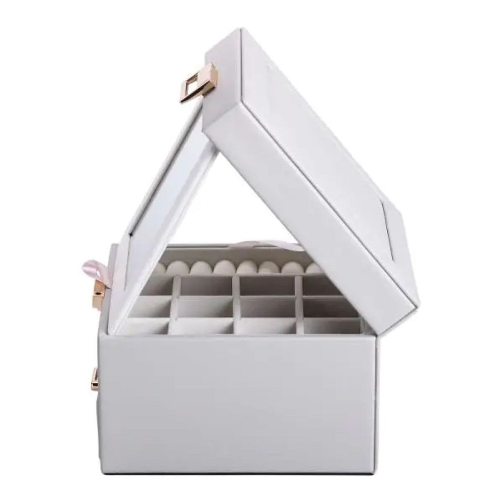 Yiwu Скринька для прикрас з еко шкіри 2 яруси органайзер для ювелірних виробів HP-5-2G Коломыя - изображение 4