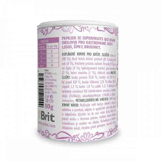 Лакомства для кошек Brit Care Cat Snack Superfruits Salmon, лосось, 100 г Винница