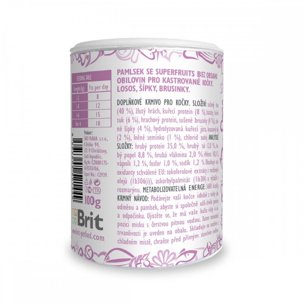 Лакомства для кошек Brit Care Cat Snack Superfruits Salmon, лосось, 100 г Винница - изображение 3