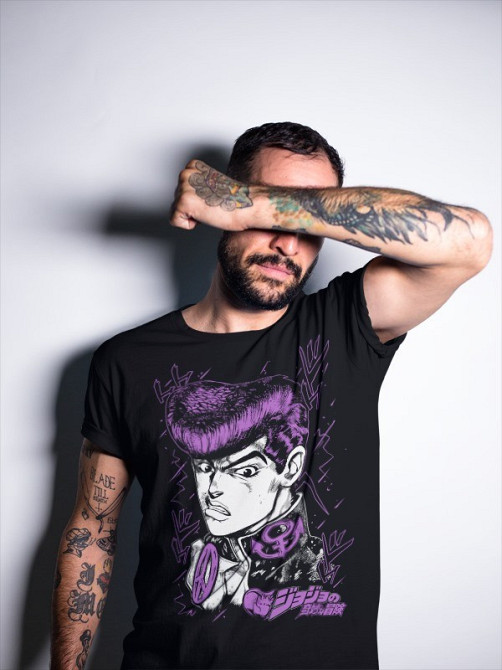 Футболка з аніме принтом Джоджо С Бізарре Адвентуре оверсайз (S/M/L) Чорний AnimeJ0115 Дніпро - фото 3