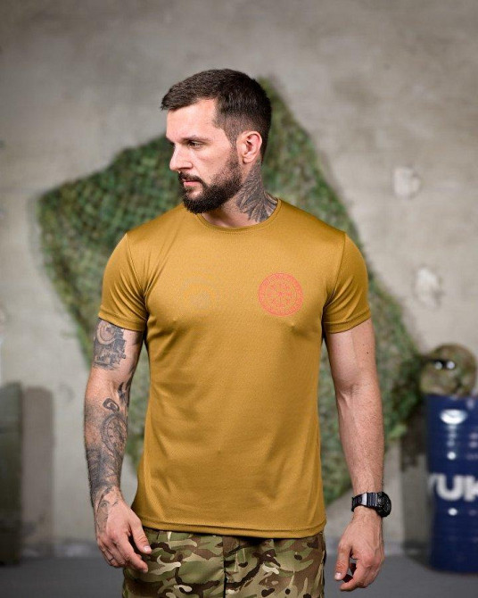 Тактическая потоотводящая футболка Смерть зачекає coyot РП7340 Одеса - фото 2