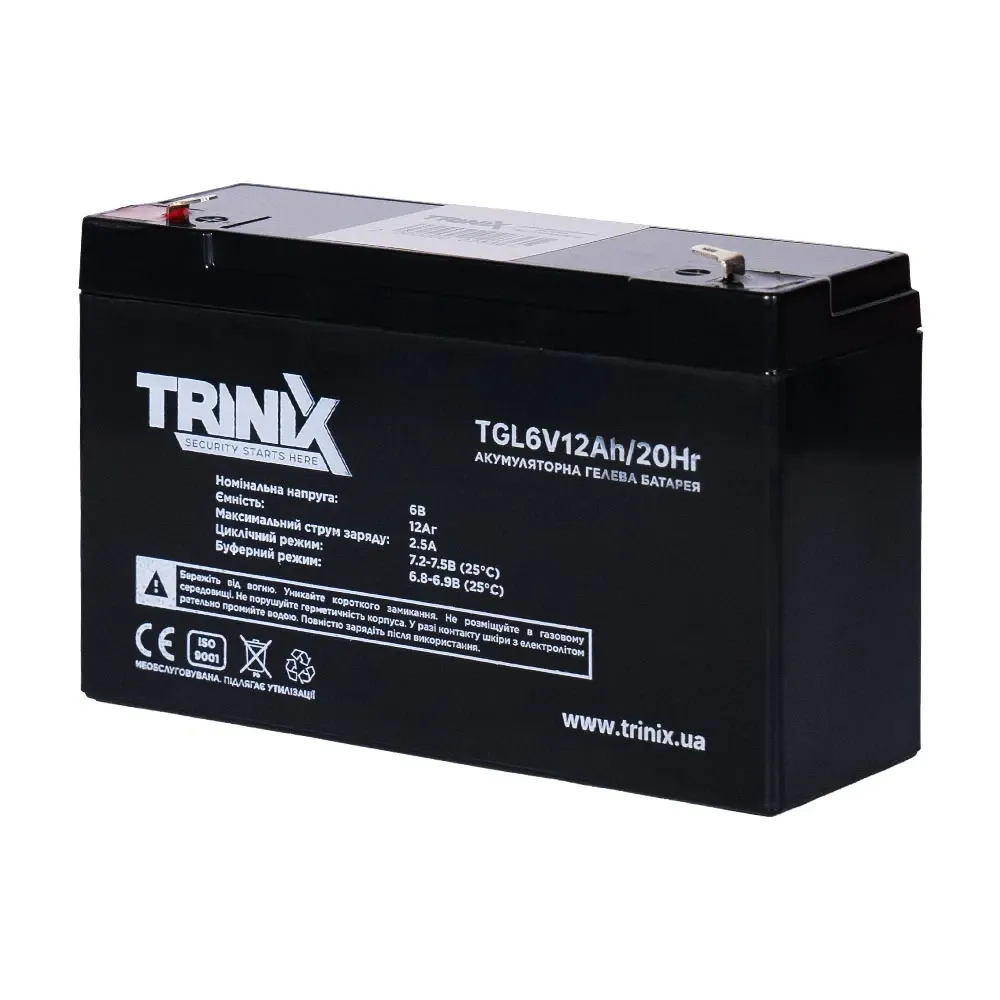 Акумуляторна батарея гелева 6В 12Аг Trinix TGL6V12Ah/20Hr GEL (44-00073) Киев - изображение 6