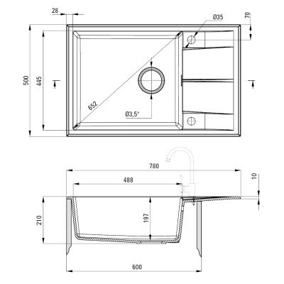 Мийка кухонна Deante Eridan (ZQE A11B) Вінниця - фото 2