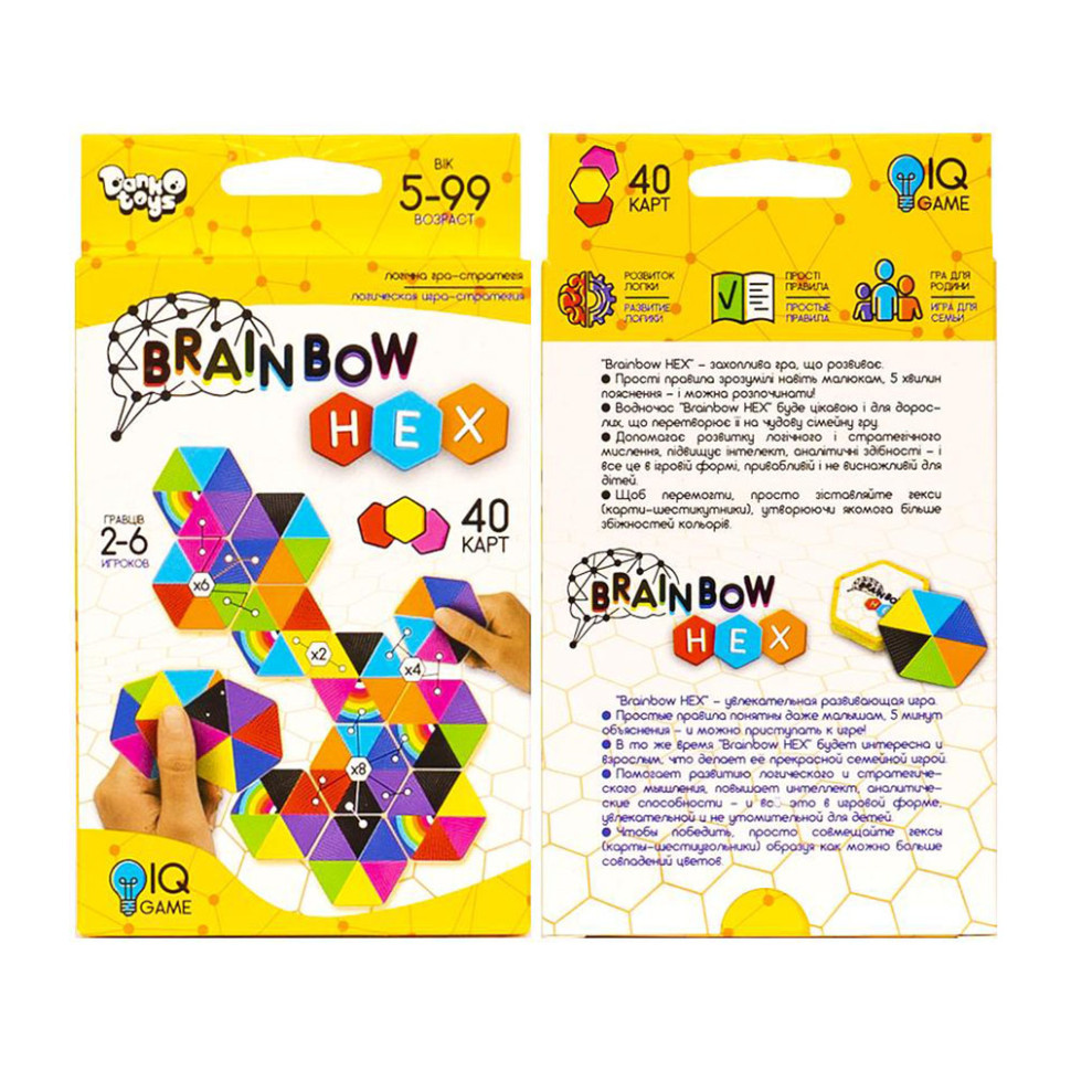 Розважальна карткова гра "Brainbow HEX" G-BRH-01-01, 40 карт Вінниця - фото 3