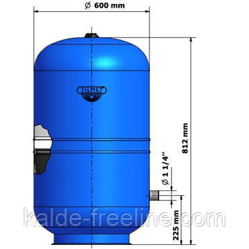 Гідроакумуляторний бак ZILMET HYDRO-PRO для систем водопостачання HP 200 л, 1"G, Ø600, H=812 мм, 10 bar Харків - фото 2