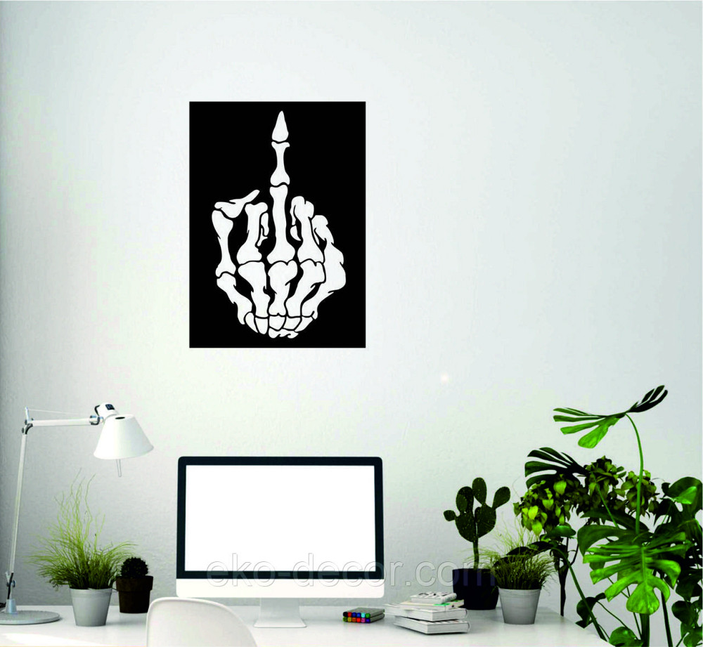 Декоративное настенное Панно «Средний палец» Декор на стену 70*50 см, Черный Киев - изображение 6