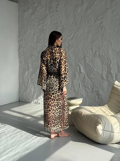 Довгий шифоновий халат Леопард S/M Харьков - изображение 4