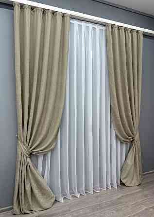 Комплект штор VR-Textil Жаккард Viva Marmo № 1779ш Тауп 150х270 см 2 шт (33-0743) Киев