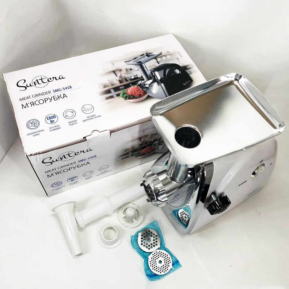 М'ясорубка з 4 насадками Suntera, Потужна електро м'ясорубка з насадками 'звичайна MT-62 Львів - фото 3