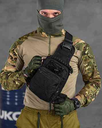 Тактическая сумка нагрудная paracord black МС8539 Киев