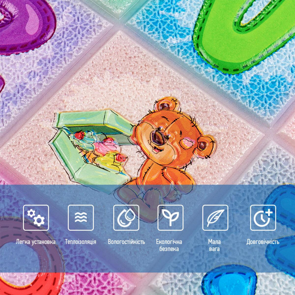 Набор панелей стеновых 3D 700х1400х4мм Алфавит (2шт) SW-00002352 Киев - изображение 6