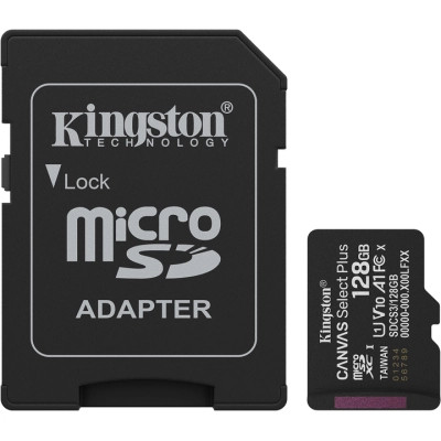 Карта памяти Kingston 128GB (з SD адаптером) Class 10 UHS-I U1 V10 A1 (SDCS3/128GB) Винница - изображение 1