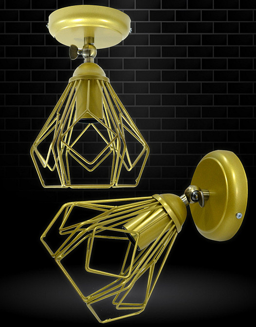 Винтажный светильник лофт на стену Е27 Milan 538-1 G Киев - изображение 2