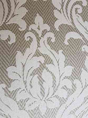 Текстильні шпалери на флізеліновій основі Cador Rasch Textil 086675 оливковий основа зигзаги ялинка вензелі Київ