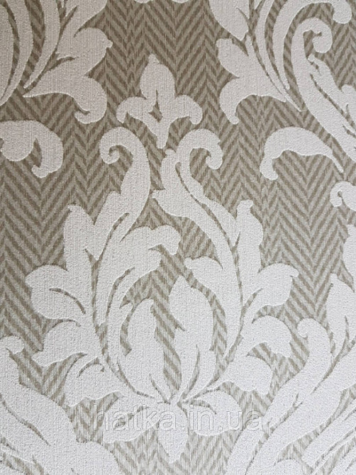 Текстильні шпалери на флізеліновій основі Cador Rasch Textil 086675 оливковий основа зигзаги ялинка вензелі Київ - фото 3