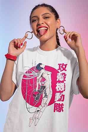 Футболка аниме Гхост Ін Схелл Мотоко оверсайз (S/M/L) Черний AnimeJ0079 Днепр