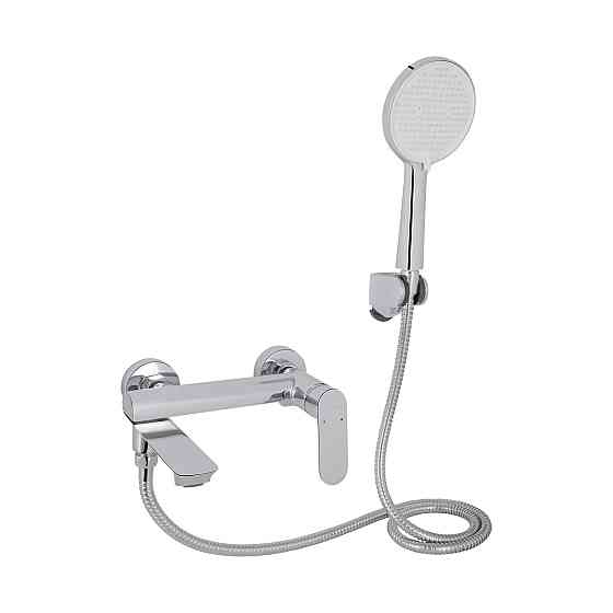 Змішувач для ванни Qtap Evia з поворотним виливом (з душовим гарнітуром) QTEVI260CRM47578 Chrome Київ