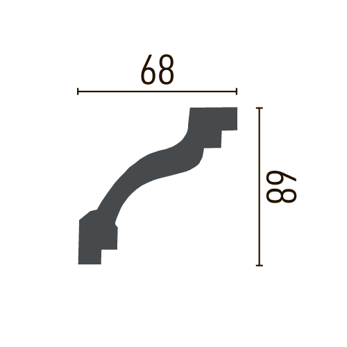 Карниз полиуретановый гладкий Gaudi Decor P 208 Днепр