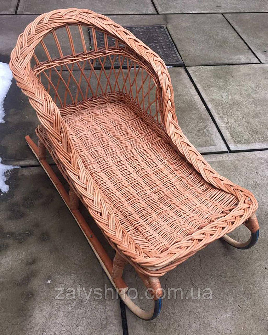 Санки плетені на зиму санки для дітей та дорослих | санки на подарунок| санки плетені дитячі зі  Київ - фото 2