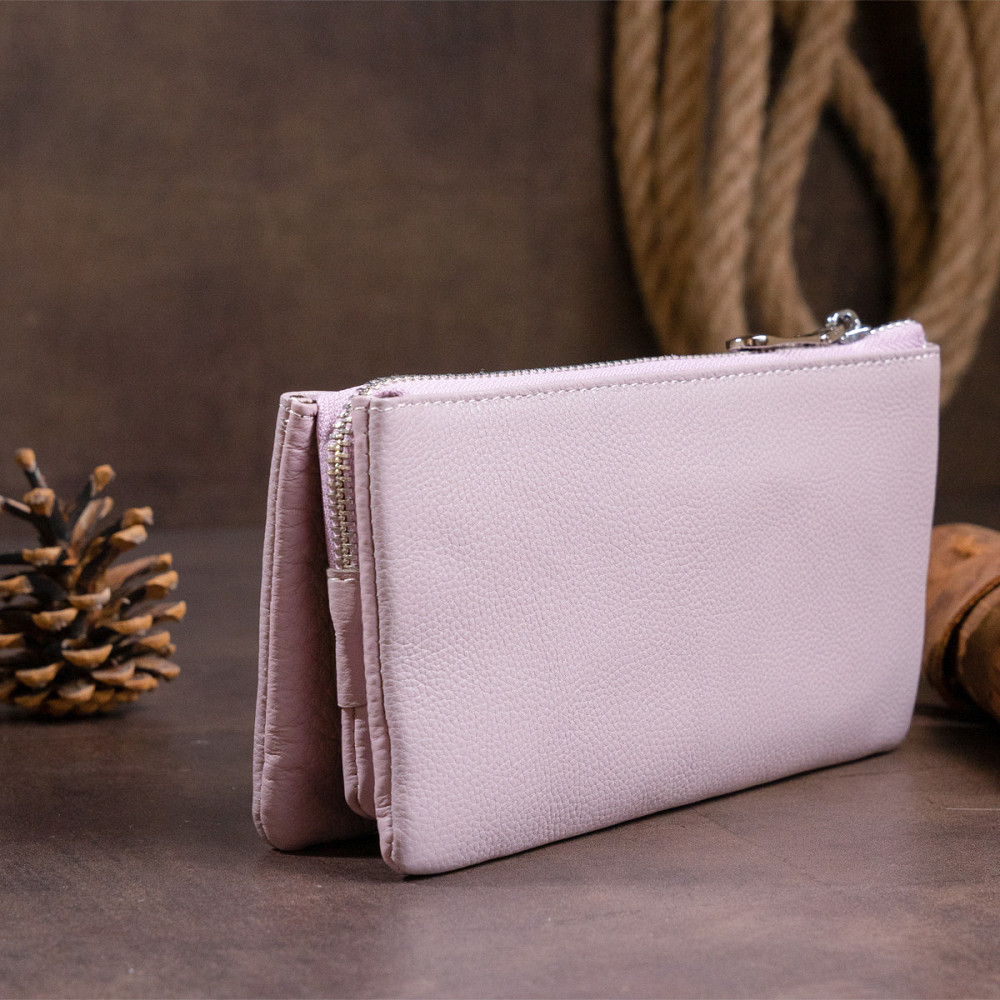 Місткий клатч на два відділення жіночий Ліловий (ST Leather) Київ - фото 4