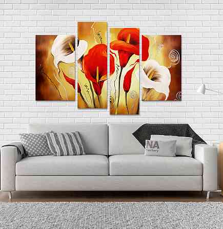 Модульна картина Абстракція Лілії Art-108_4 Київ