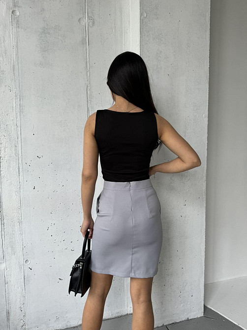 Базова жіноча коротка спідниця олівець Сірий, 44 Одеса - фото 5