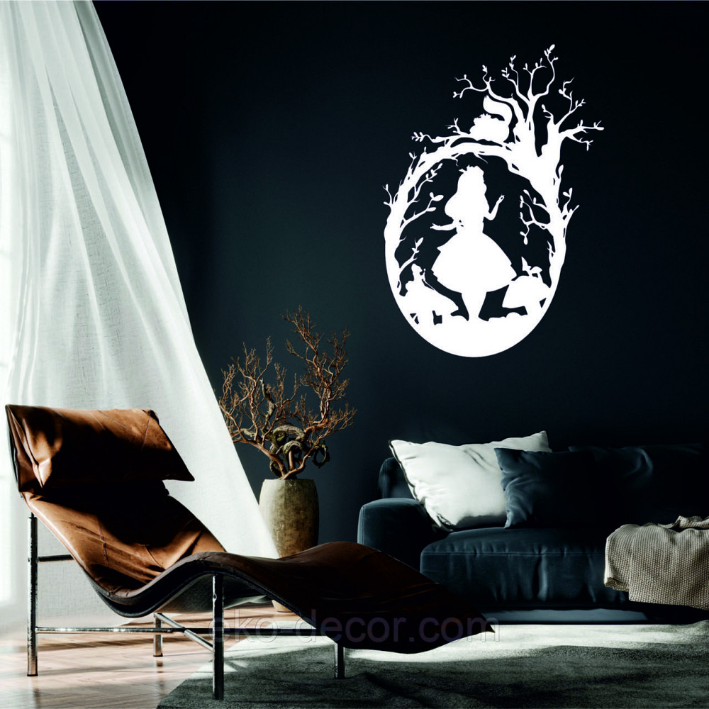 Декоративне настінне Панно «Аліса», Декор на стіну 70*50 см, Білий Київ - фото 1