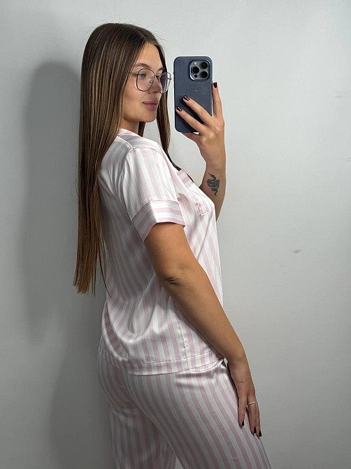 Женская пижама сатин Розовый XL-XXL Харьков - изображение 2