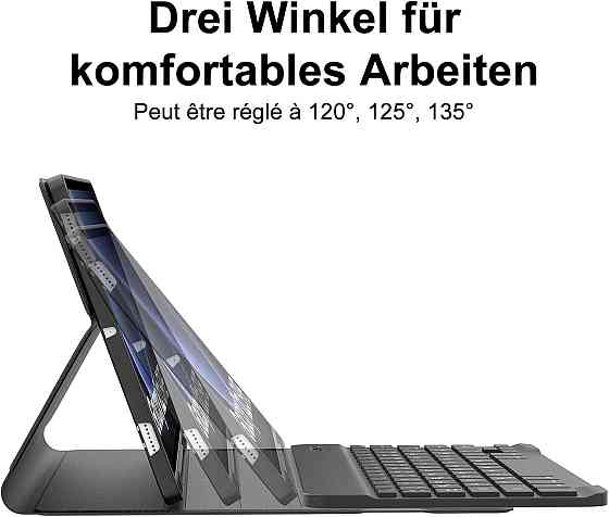 Чохол-клавіатура планшета Samsung Galaxy Tab S10 FE 2025, S9 FE 10.9'' 2023 чорний, знімна бездротова QWERTZ Bluetooth клавіатура Київ