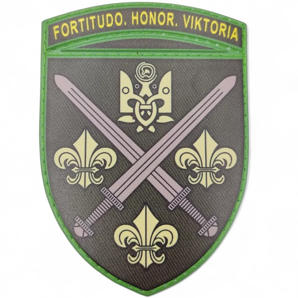 Патч / шеврон ЗСУ 155 ОМБр Fortitudo Honor Viktoria 2025 олива Запоріжжя - фото 1