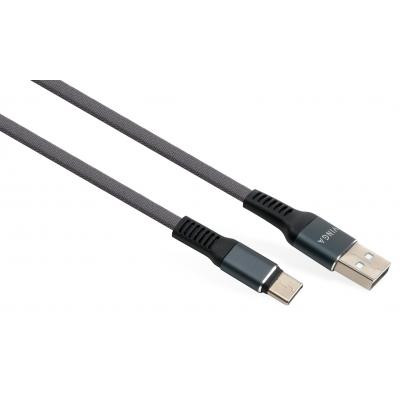 Дата кабель USB 2.0 AM to Type-C 1m flat nylon gray Vinga (VCPDCTCFNB1GR) Вінниця - фото 1