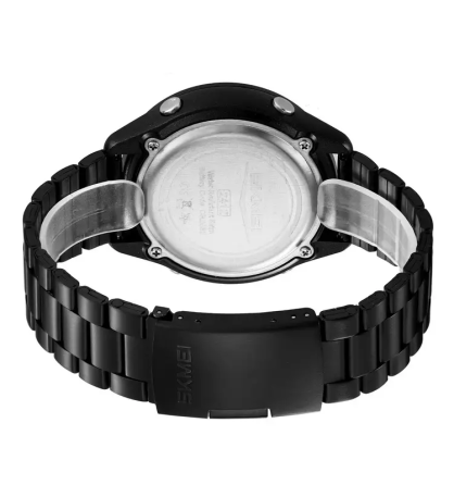 Годинник чоловічий наручний спортивний Skmei 2412 зі сталевим браслетом (Чорний) Київ